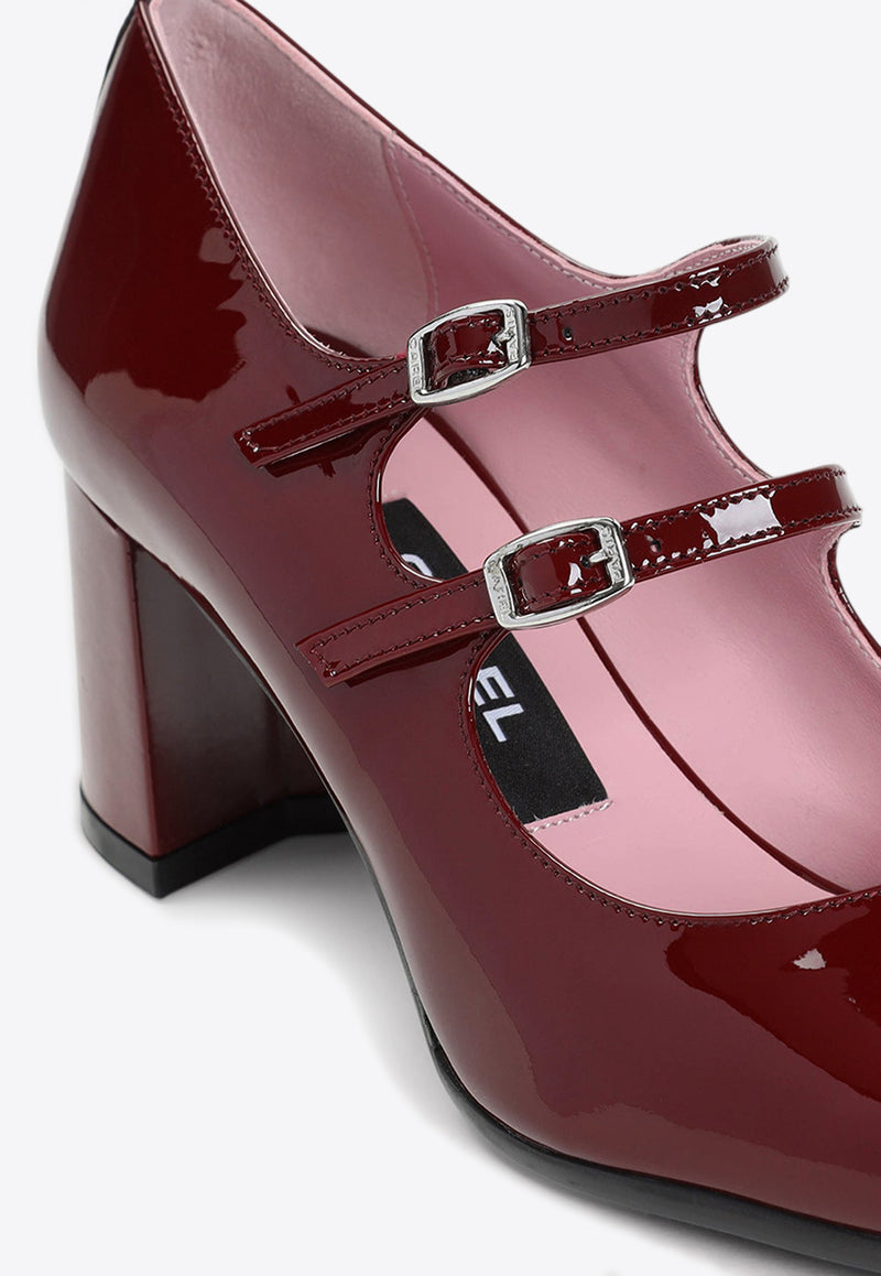 كعب أليس من الجلد الأملس بحزام ماري جين