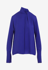 Long-Sleeved Silk Blouse