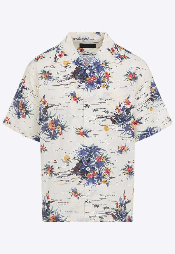 Floral Print Short-Sleeved Shirt