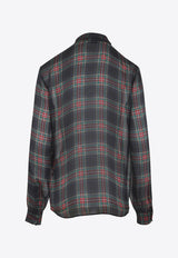 Silk Checkered Shirt with Scarf