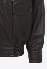 Leather Zip-Up Jacket with Pockets