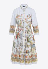 Printed Midi Shirt Dress