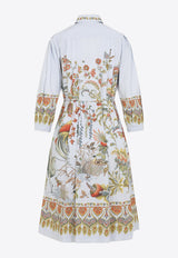 Printed Midi Shirt Dress