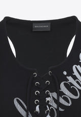 Lace-Up Logo Top