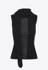 Asymmetrical Fitted Top with Scarf