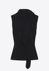 Asymmetrical Fitted Top with Scarf