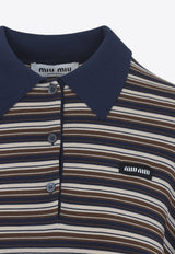 Long-Sleeved Striped Polo T-shirt