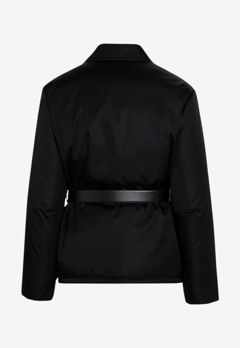 Prada Triangle Logo Belted Re-Nylon Jacket Black 292200OOO1WQ8/P_PRADA-F0002