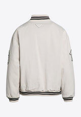 Prada Logo Patch Bomber Jacket White 292230OOO152I/P_PRADA-F0304