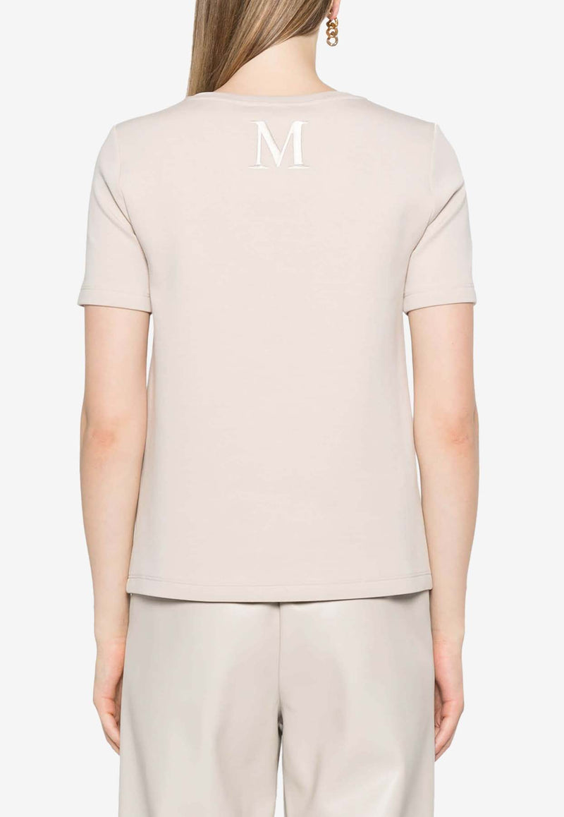 S Max Mara Tubo Embroidered Monogram T-shirt Ecru 29976021600_000_001