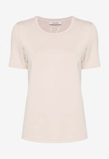 S Max Mara Tubo Embroidered Monogram T-shirt Ecru 29976021600_000_001