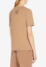 S Max Mara Tubo Embroidered Monogram T-shirt Camel 29976021600_000_003