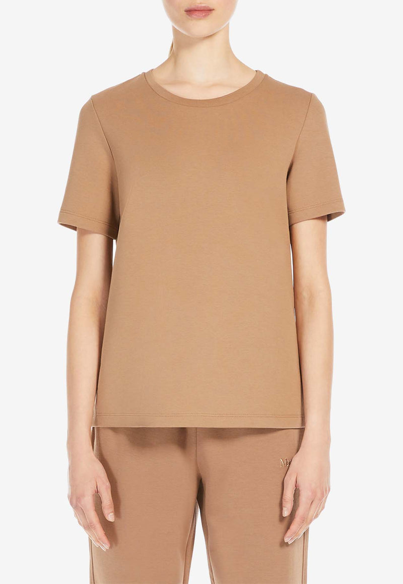 S Max Mara Tubo Embroidered Monogram T-shirt Camel 29976021600_000_003