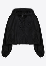 Prada Logo Cropped Hooded Jacket Black 29X9001WQ8/P_PRADA-F0002