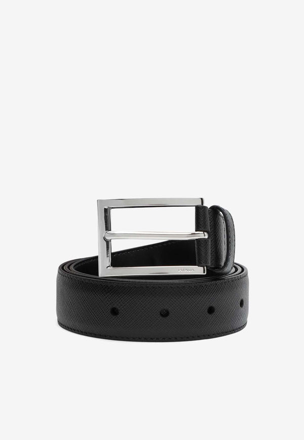 Prada Saffiano Leather Buckle Belt Black 2CC001053/O_PRADA-F0002