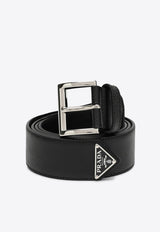 Prada Triangle Logo Leather Belt  Black 2CC545053/P_PRADA-F0002