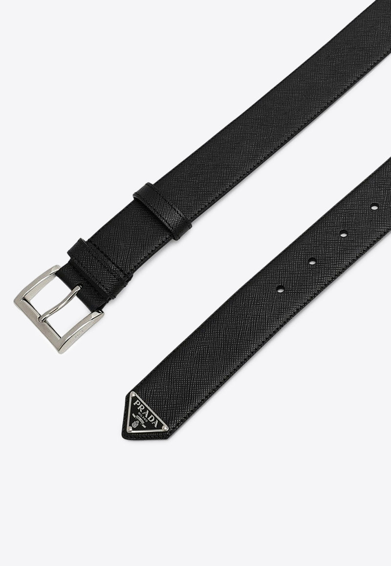 Prada Triangle Logo Leather Belt  Black 2CC545053/P_PRADA-F0002