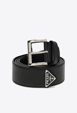 Prada Triangle Logo Saffiano Leather Belt Black 2CC545053/Q_PRADA-F0002