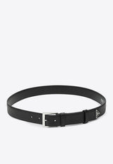 Prada Triangle Logo Leather Belt Black 2CC672053/R_PRADA-F0002
