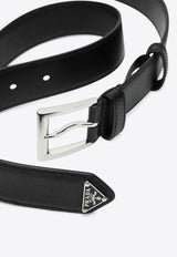 Prada Triangle Logo Leather Belt Black 2CC672053/R_PRADA-F0002