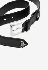 Prada Saffiano Leather Logo Belt Black 2CC672053/S_PRADA-F0002