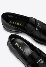 Prada Brushed Leather Logo Loafers Black 2DB195X000P39/O_PRADA-F0002