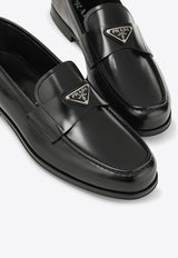 Prada Brushed Leather Logo Loafers Black 2DB209X000055/O_PRADA-F0002