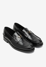 Prada Triangle Logo Brushed Leather Loafers Black 2DB223X000055/R_PRADA-F0002