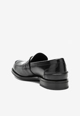 Prada Triangle Logo Brushed Leather Loafers Black 2DB223X000055/R_PRADA-F0002