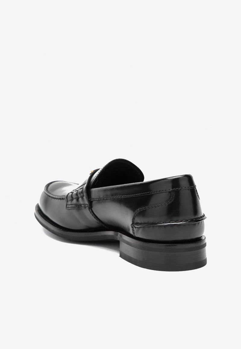 Prada Triangle Logo Brushed Leather Loafers Black 2DB223X000055/R_PRADA-F0002