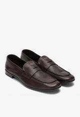 Prada Logo Stamp Leather Loafers Brown 2DF090X0003ACM/S_PRADA-F0003