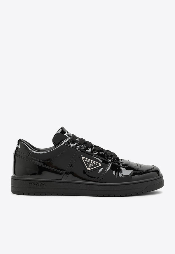 Prada Downtown Low-Top Sneakers in Patent Leather 2EE364000069/N_PRADA-F0002 Black
