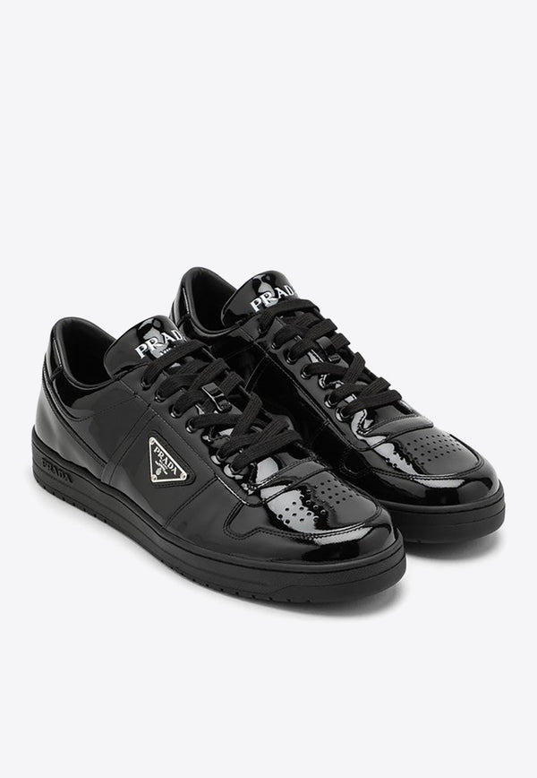 Prada Downtown Low-Top Sneakers in Patent Leather 2EE364000069/N_PRADA-F0002 Black