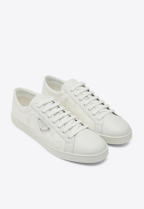 Prada Triangle Logo Leather Sneakers White 2EE376G0003LNW/P_PRADA-F0009