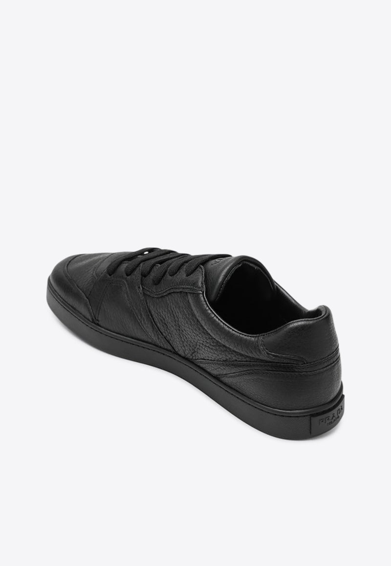 Prada Hammered Leather Low-Top Sneakers Black 2EE442G000013/R_PRADA-F0002