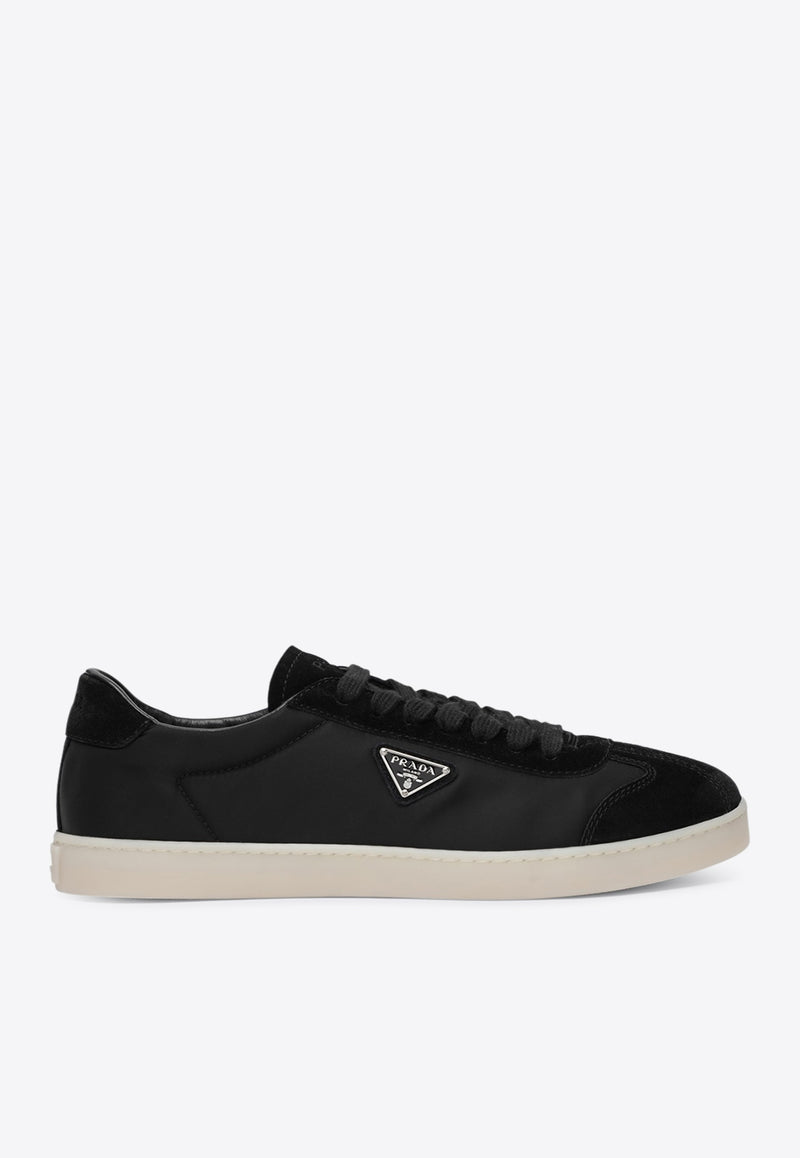 Prada Triangle Logo Suede Low-Top Sneakers Black 2EE454G000D7C/R_PRADA-F0632