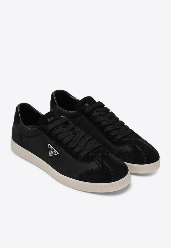 Prada Triangle Logo Suede Low-Top Sneakers Black 2EE454G000D7C/R_PRADA-F0632