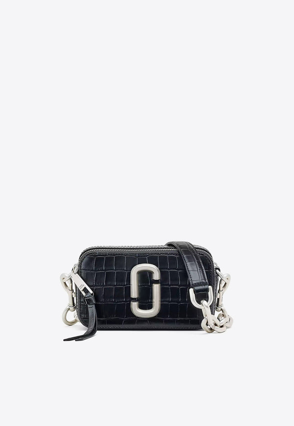 Marc Jacobs The Snapshot Crossbody Bag in Croc-Embossed Leather 2F3HCR018H01BLACK