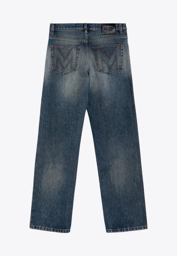 Marc Jacobs Logo Print Washed Jeans Blue 2F4RBT001D16CO/P_MARC-492