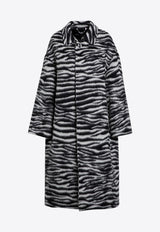 Marc Jacobs Zebra Pattern Long Coat Black 2F4RCT043W08WO/P_MARC-005