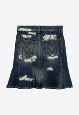 Marc Jacobs Distressed Mini Denim Skirt Blue 2F4RSK002D15CO/P_MARC-491