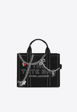 Marc Jacobs Medium Trompe L’oeil Charm Canvas Tote Bag Black 2F5HTT033H02CO/R_MARC-002