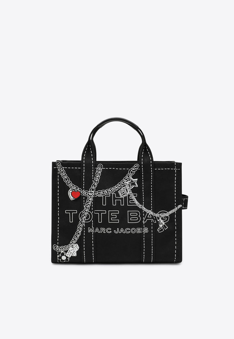 Marc Jacobs Medium Trompe L’oeil Charm Canvas Tote Bag Black 2F5HTT033H02CO/R_MARC-002