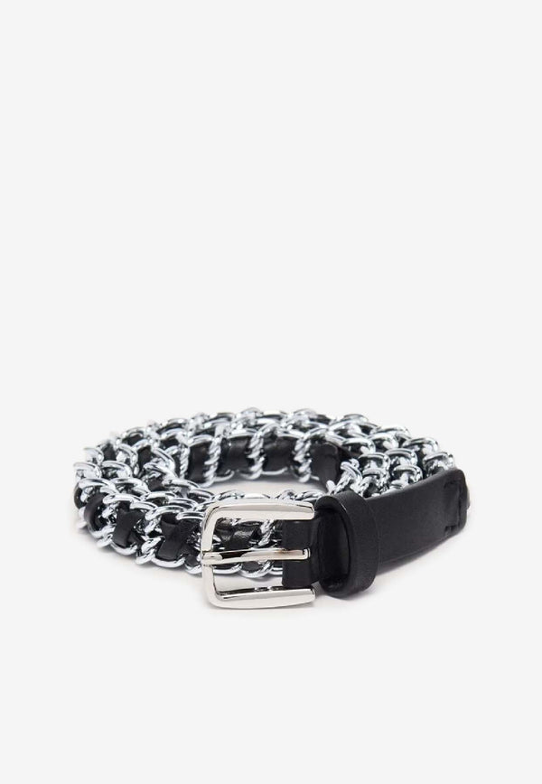 ba&sh Brooke Braided Chained Belt Silver 2H23BROO_SILVER