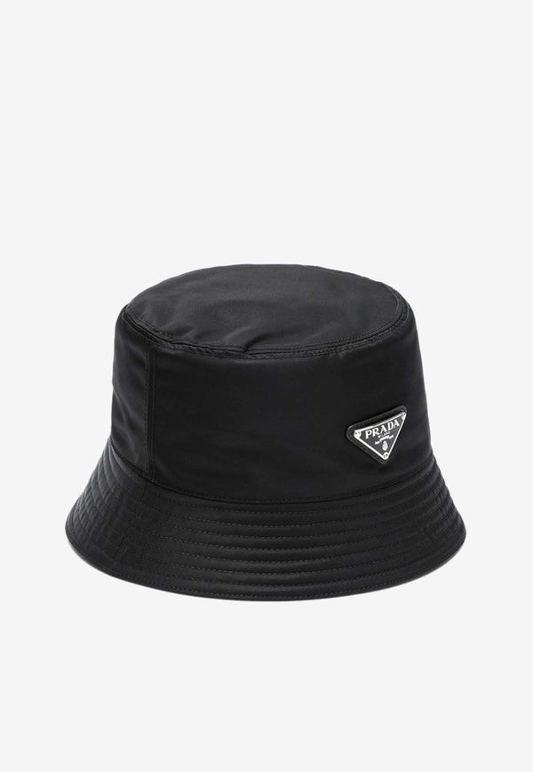 Prada Logo Appliqué Bucket Hat Black 2HC1372DMI/O_PRADA-F0002