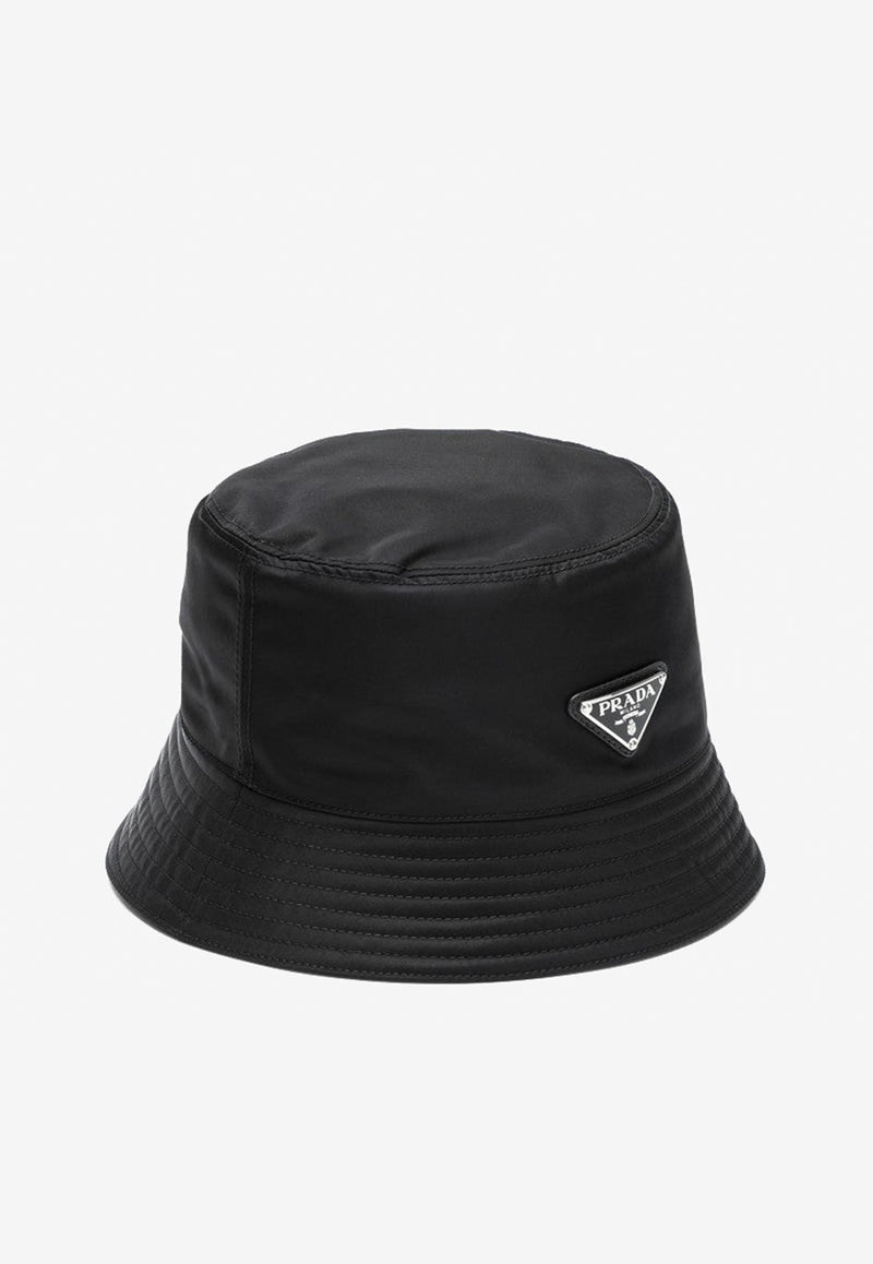 Prada Triangle Logo Re-Nylon Bucket Hat Black 2HC1372DMI/R_PRADA-F0002