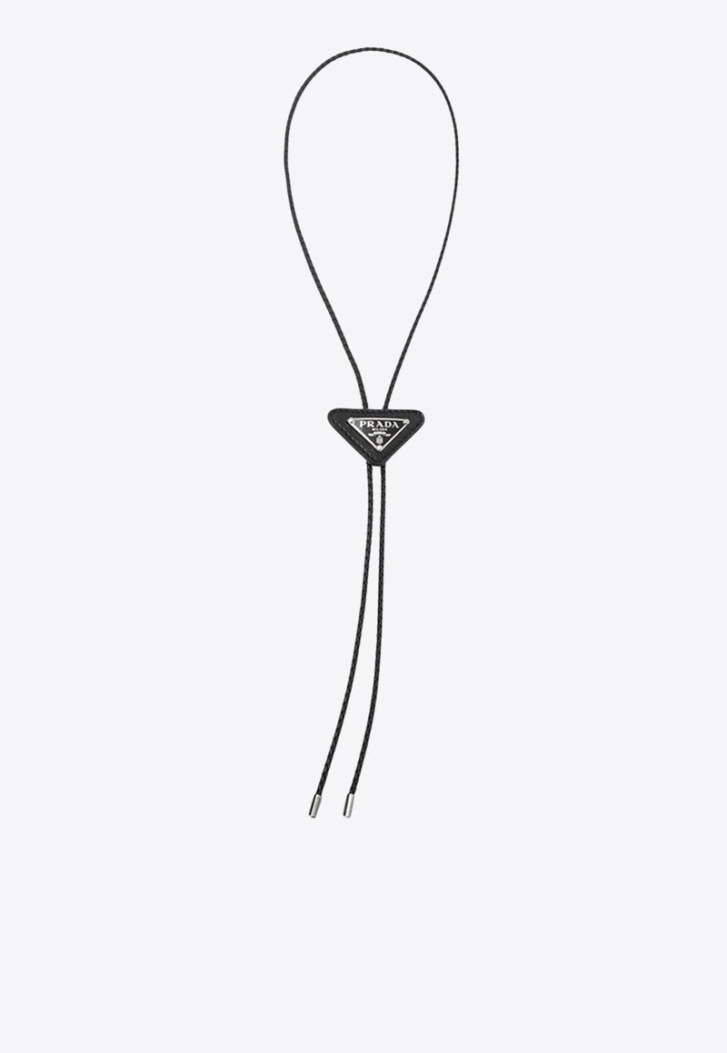 Prada Saffiano Leather Bolo Tie  Black 2IC129038/R_PRADA-F0002