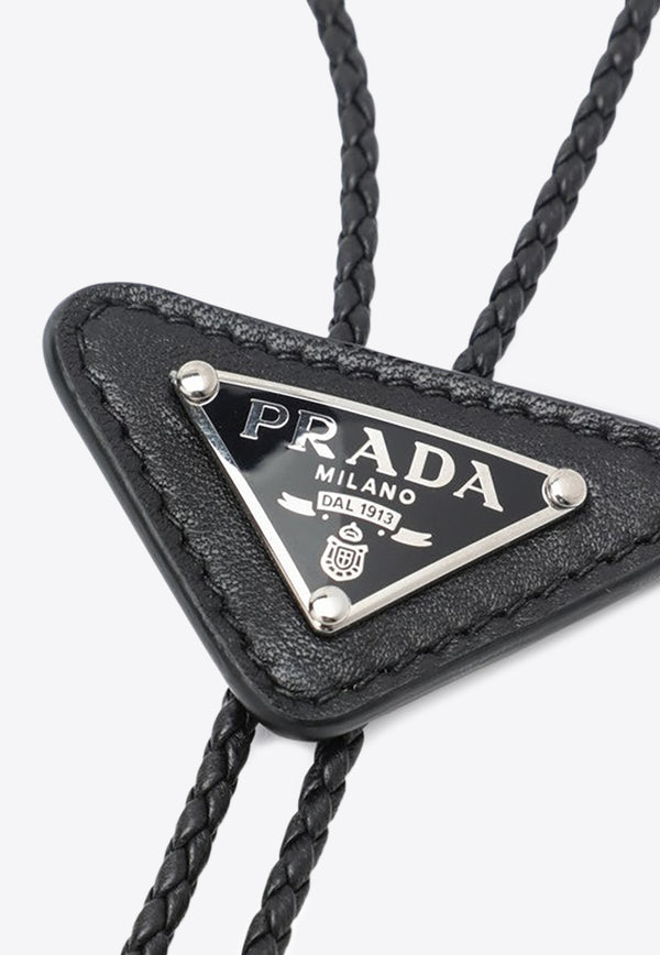 Prada Saffiano Leather Bolo Tie  Black 2IC129038/R_PRADA-F0002