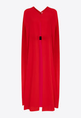 ROKSANDA Fyera Cape-Overlay Midi Dress Red 2JZ4_H2281A-1ORANGE