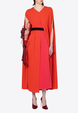 ROKSANDA Fyera Cape-Overlay Midi Dress Red 2JZ4_H2281A-1ORANGE